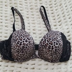 Victoria's Secret bra sz 32D leopard print black